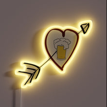 Load image into Gallery viewer, Neon bar decor featuring colorful beer-inspired love heart design