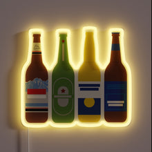 Load image into Gallery viewer, Neon Beer Bottle Sign with Vibrant RGB Glass Artwork Illumination
