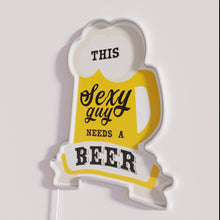 Load image into Gallery viewer, Neon Beer Lover Sign with RGB Color Options and Custom Messages