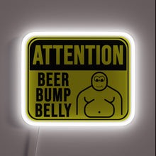 Load image into Gallery viewer, Neon Sign featuring a humorous depiction of a beer belly glow.