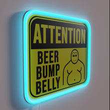 Load image into Gallery viewer, Eye-catching RGB Neon Sign Featuring Beer and Belly Humor Typography