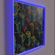 Load image into Gallery viewer, Retro beer can pattern neon sign for a fun bar.