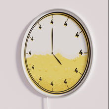 Load image into Gallery viewer, Neon beer clock wall decor with colorful customizable RGB lighting