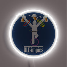 Load image into Gallery viewer, Vibrant RGB neon sign featuring Beer Festival Aleimpics branding logo.