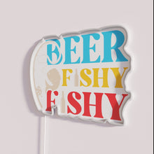 Load image into Gallery viewer, Vibrant RGB Neon Sign Reading 'Beer Fishy Fishy' Perfect Bar Decor Gift