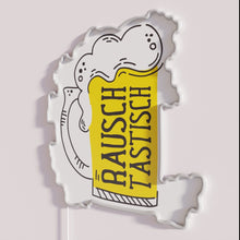 Load image into Gallery viewer, Neon Beer Garden Decorations with Glass and Barrel Sign Design