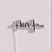 Load image into Gallery viewer, Vibrant Neon Sign Featuring ECG Rhythm as Beer-Themed Artwork