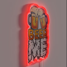 Load image into Gallery viewer, Neon beer sign displaying 'Beer Me Two' in bold letters.