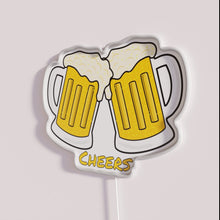 Load image into Gallery viewer, RGB LED Neon Bar Decor Sign with Cheers Beer Motif