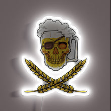 Load image into Gallery viewer, Vibrant RGB Neon Sign with Pirate Skull and Beer Logo