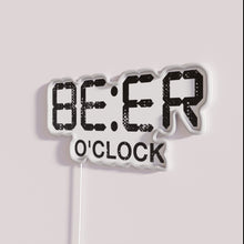 Load image into Gallery viewer, Fun Neon Beer O Clock Sign for Home Bar Decorations