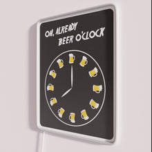 Load image into Gallery viewer, Color-changing beer o'clock neon bar pub decor wall art signage