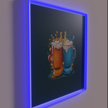 Load image into Gallery viewer, Traditional German beer bar decor with vibrant Oktoberfest theme lighting.