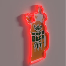 Load image into Gallery viewer, Neon beer mug sign in vibrant orange and RGB colors.