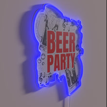 Load image into Gallery viewer, Neon bar sign with colorful, customizable beer party ambiance lighting.