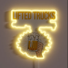 Load image into Gallery viewer, Neon sign illuminating 'Beer' in colorful RGB letters for parties.