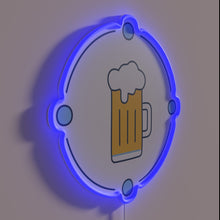 Load image into Gallery viewer, Vibrant neon sign glowing 'Beer' letters in colorful RGB lighting.