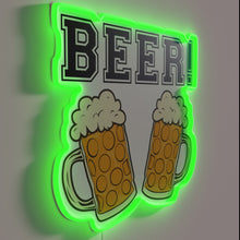 Load image into Gallery viewer, Neon bar decor with colorful RGB beer signs and lights