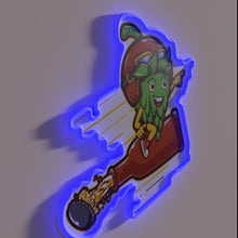 Load image into Gallery viewer, Galactic Beer Bar Sign Featuring Hops and Rocket Neon Accents