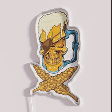 Load image into Gallery viewer, RGB Neon Sign with Pirate Beer Brewer Skull and Brewery