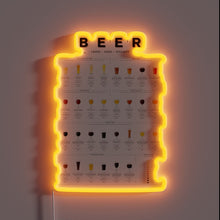 Load image into Gallery viewer, RGB Neon Sign Illuminates Your Bar with Lager Beer Types Chart