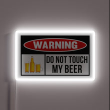 Load image into Gallery viewer, Brew responsibly: beer warning message illuminated in bright neon lights