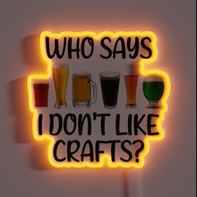 Load image into Gallery viewer, Customizable Neon Sign with RGB Color Changing Effects, Crafty Beer Lover