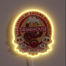 Load image into Gallery viewer, Neon Sign Featuring Vibrant Colors and Whimsical Beer-Themed Typography