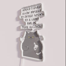 Load image into Gallery viewer, Cat mom decor inspiration with vibrant RGB lit quote signs