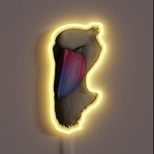 Load image into Gallery viewer, RGB Neon Sign Displaying Bisexual Pride with Shoebill Bird Illustration