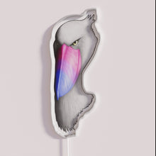 Load image into Gallery viewer, Bright colorful bisexual pride shoebill design RGB LED neon sign