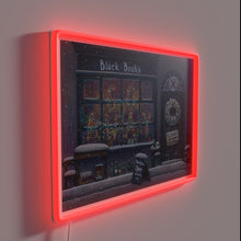 Load image into Gallery viewer, Neon Black Books Christmas Sign in Bright RGB Colours