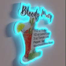 Load image into Gallery viewer, Vibrant watercolor design features a Bloody Mary cocktail recipe glow