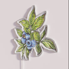 Load image into Gallery viewer, Vibrant blueberry garden decor, illuminated with bright RGB neon lighting