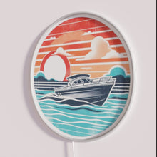 Load image into Gallery viewer, Vibrant boat lifestyle decor with colorful rgb neon lights accents