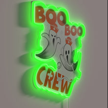 Load image into Gallery viewer, Spooky medical care at night with ghostly nurse and pumpkin.