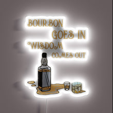 Load image into Gallery viewer, Vintage Style RGB Neon Sign with Witty Whiskey Wisdom Quote