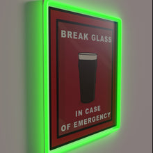 Load image into Gallery viewer, Neon beer warning sign - break glass for emergency pint
