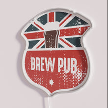 Load image into Gallery viewer, Brightly lit beer and brewery inspired retro style neon signage