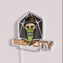 Load image into Gallery viewer, Brewery team logo illuminated in vibrant RGB color LED neon