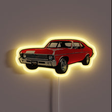 Load image into Gallery viewer, Retro-style bright red, 1960s-inspired colorful neon signage with RGB accents.