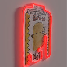 Load image into Gallery viewer, Indoor Neon Sign with Distressed Brown Ale Beer Font Design