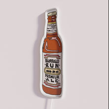 Load image into Gallery viewer, Neon beer bar decor featuring Buffalo Run Amber Ale branding