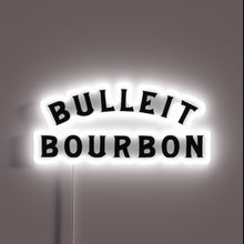 Load image into Gallery viewer, Bulleit Bourbon Whiskey Neon Sign with Vibrant Colorful RGB Lighting