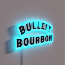Load image into Gallery viewer, Bulleit Bourbon whiskey neon sign adds bold style to bar