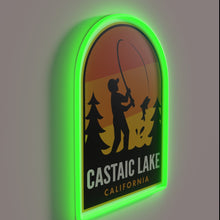 Load image into Gallery viewer, Casting Your Line at Castaic Lake in California Under Neon