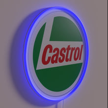 Load image into Gallery viewer, Neon Sign with Vibrant Colors Featuring Castrol Oil Logos Illuminated