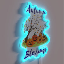 Load image into Gallery viewer, Add vibrant autumnal ambiance with this colorful neon wall decoration.