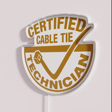 Load image into Gallery viewer, Vibrant Neon Sign for Certified Tech Professionals and Zip Tie Enthusiasts