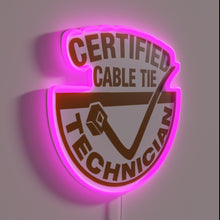 Load image into Gallery viewer, Certified Zip Tie Technician RGB Neon Sign for Office Humor